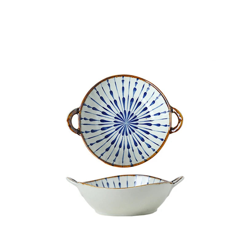 Bol Japonais Soupe à Poignée Bleu