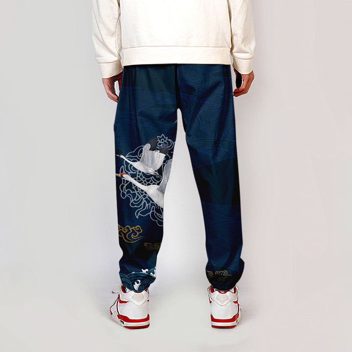 Pantalon Japonais Décontracté Grues Chic