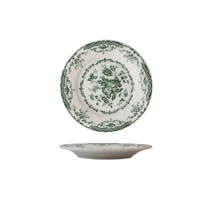 Assiette Japonaise Fleurie Verte