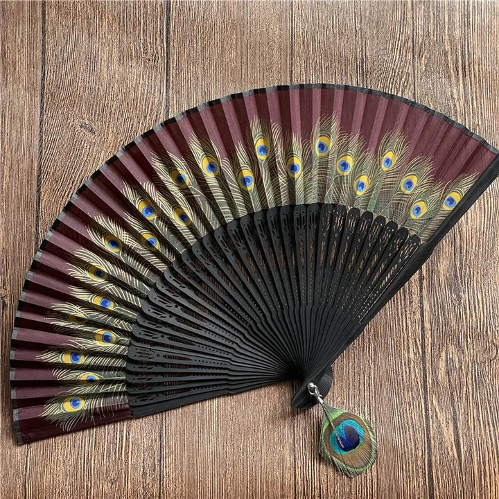 Éventail Japonais Paon Pliant