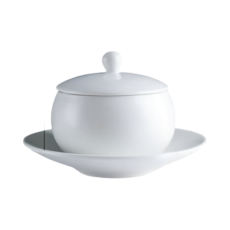 Petit Bol Japonais Blanc avec Sous-tasse
