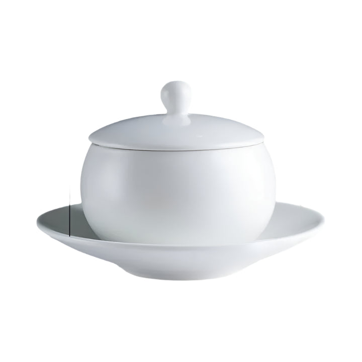 Petit Bol Japonais Blanc avec Sous-tasse