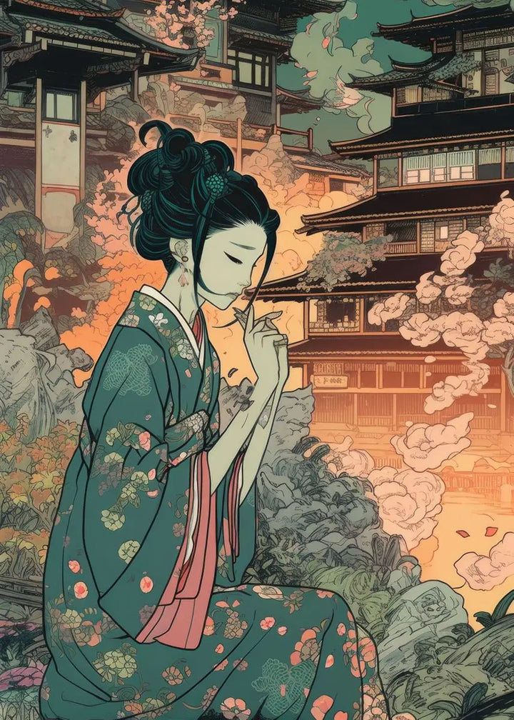 Japanese Wall Poster Beautiful Women