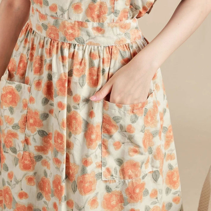 Tablier Japonais Motif Floral Chic