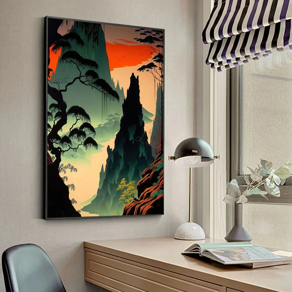 Tableau Japonais Paysage Forêt