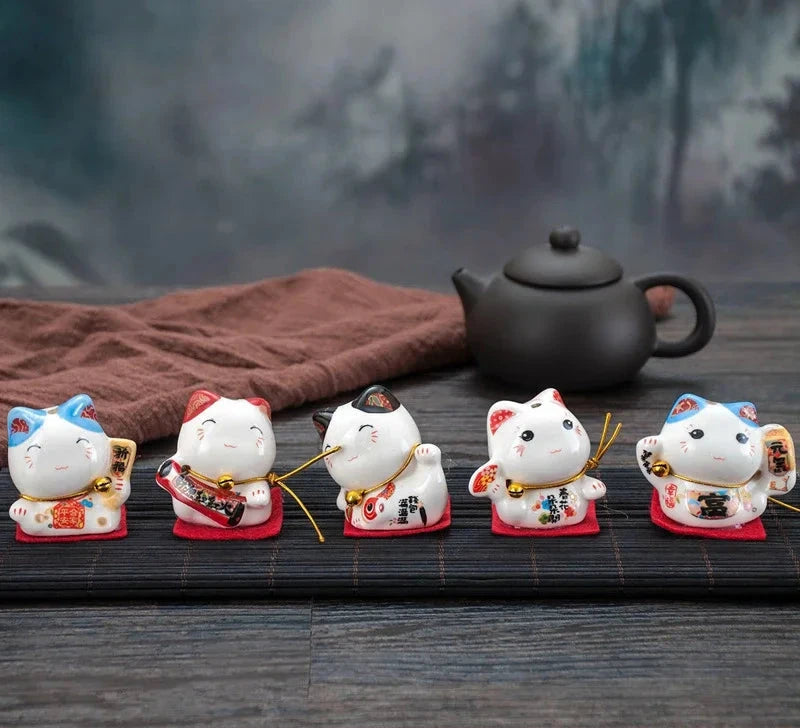 Set porte bonheur japonais en céramique