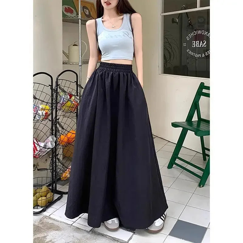 Jupe Longue Japonaise Estivale Noir