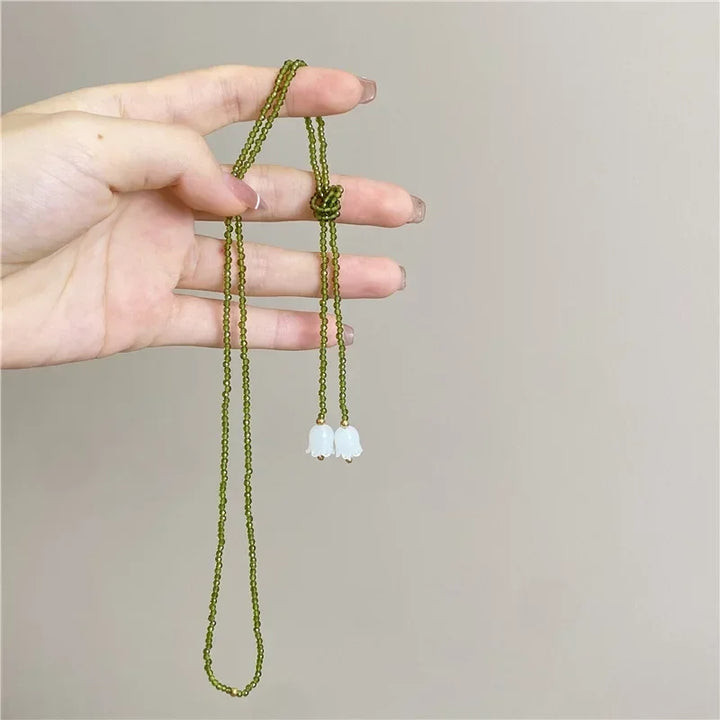 Collier perle de cristal muguet japonais