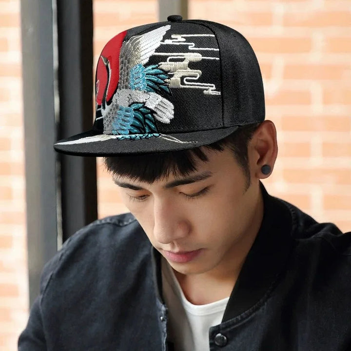 Casquette Japonaise Streetwear Brodée Noir