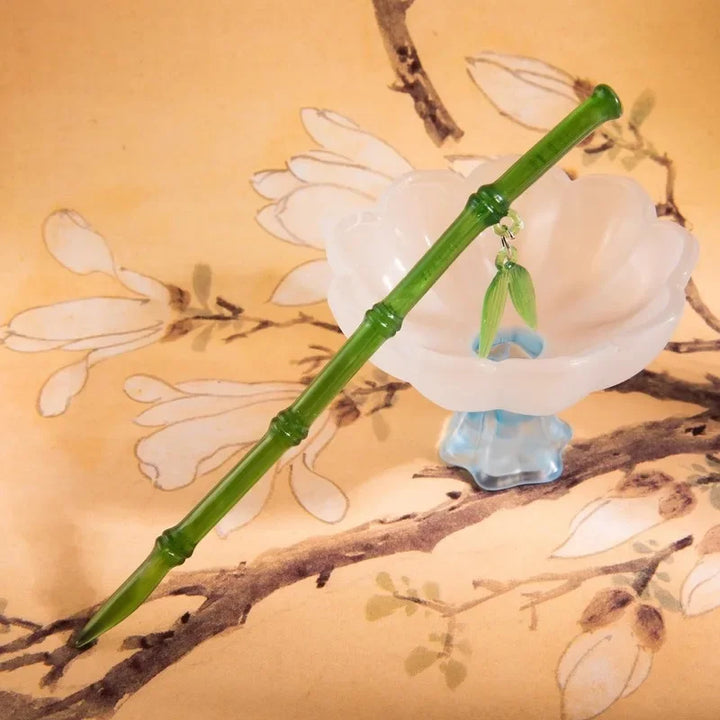 Épingle à cheveux japonais bambou en verre