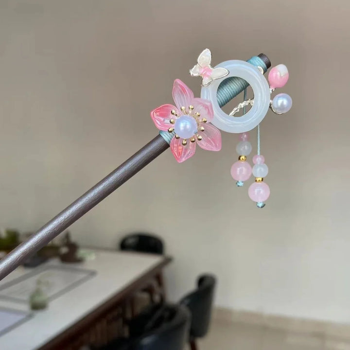 Épingle à cheveux en bois japonaise Fleur