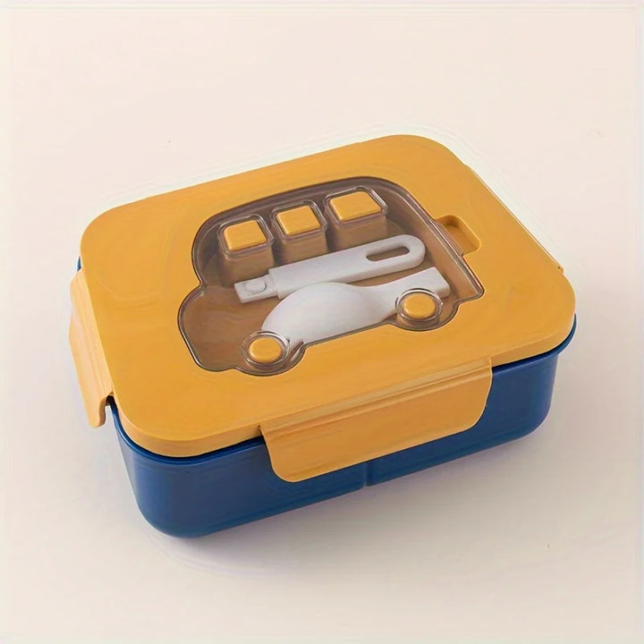 Boîte Bento Motif Voiture Enfant Orange Bleu