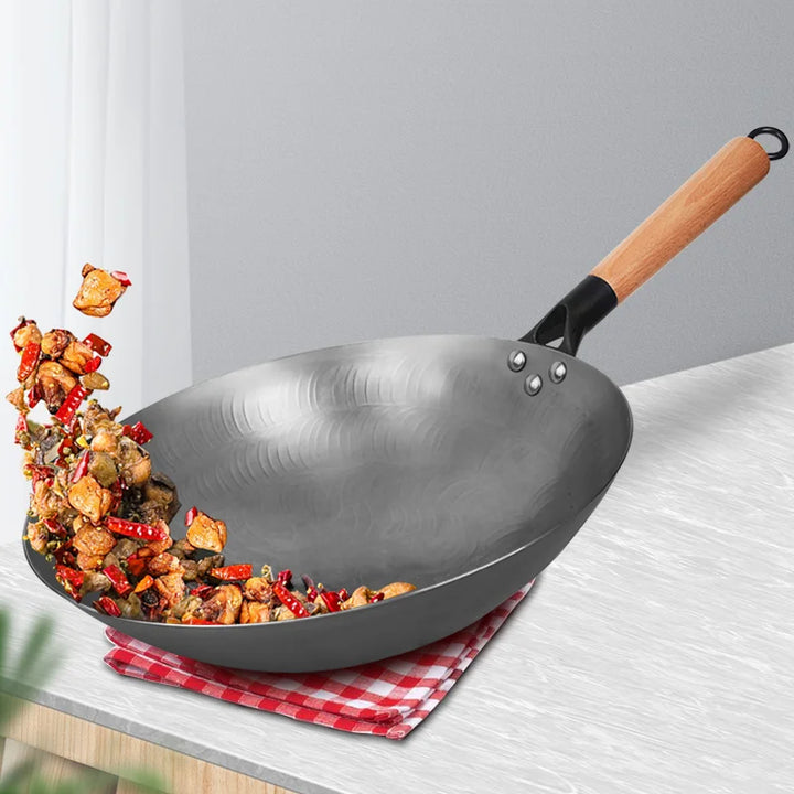 Wok Japonais Traditionnel en Fer Forgé