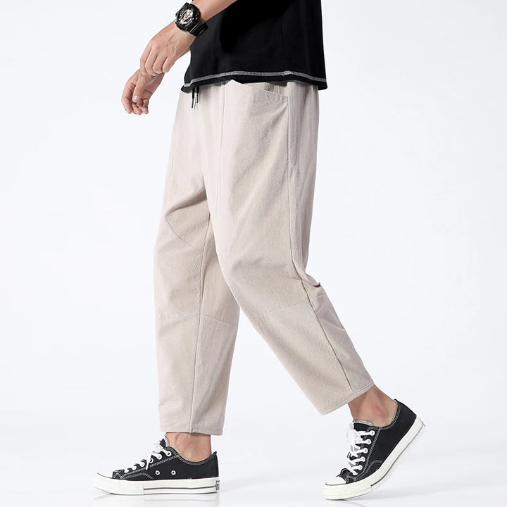 Pantalon Japonais Estival en Coton Beige