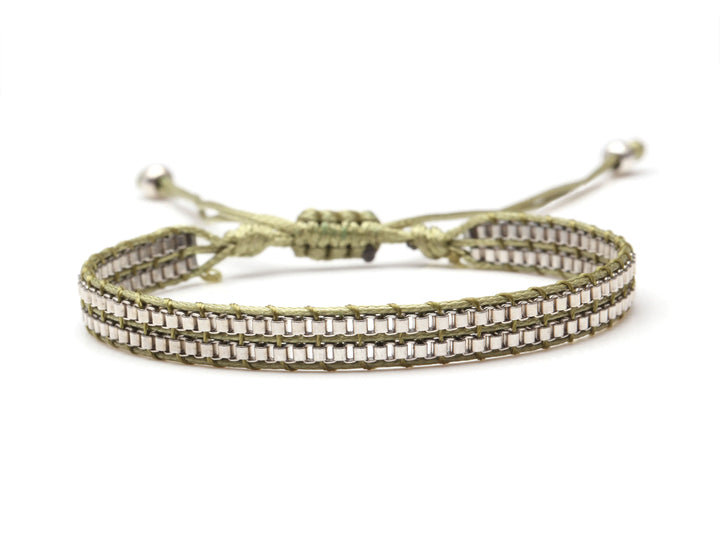 Bracelet Miyuki Tila Verre Tissé Camel