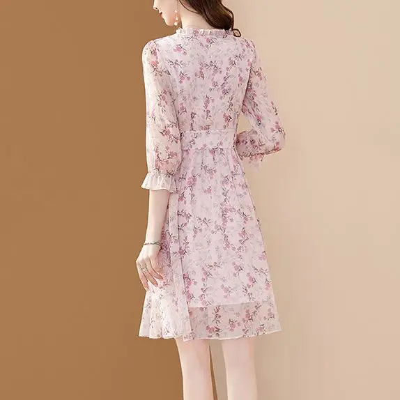 Robe Japonaise En Mousseline Rose