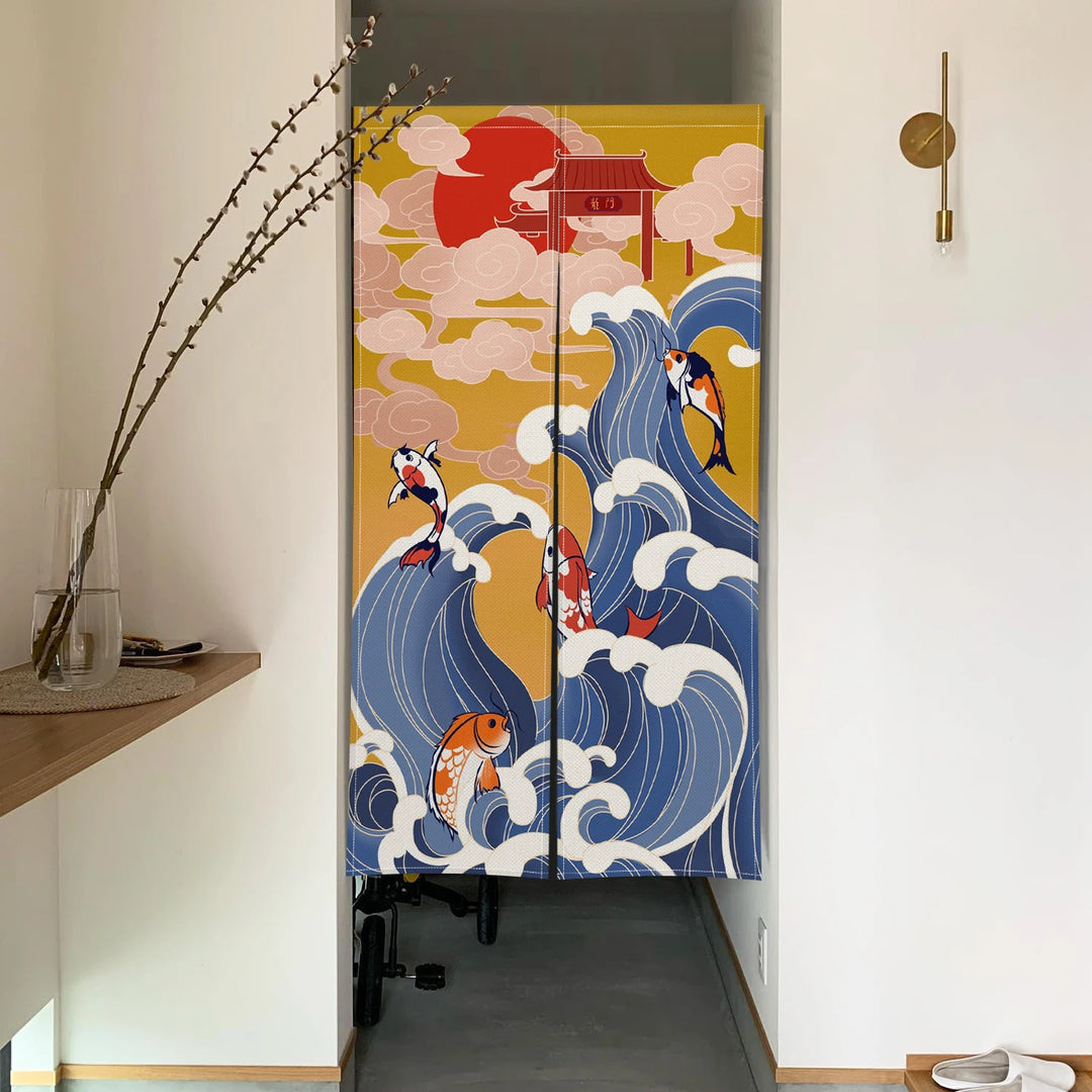 Japanese Carp Wave Curtain