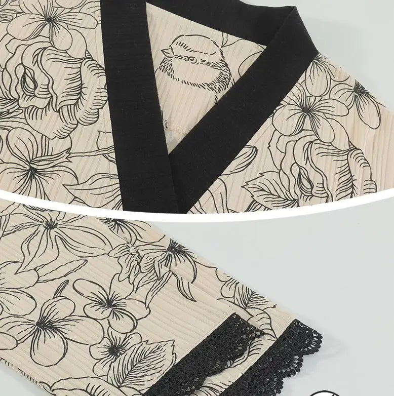 Ensemble de Pyjama Style Kimono Traditionnel