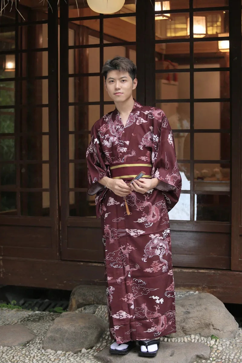Kimono Homme Marron