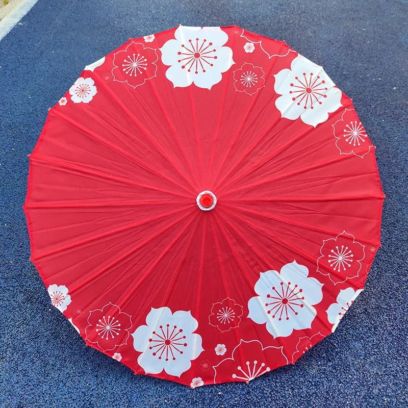 Ombrelle Japonaise Rouge grande fleur