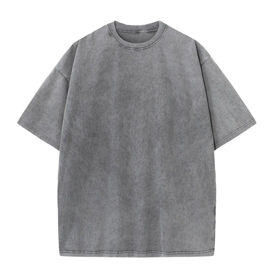 T-shirt Japonais Oversize Délavé Gris