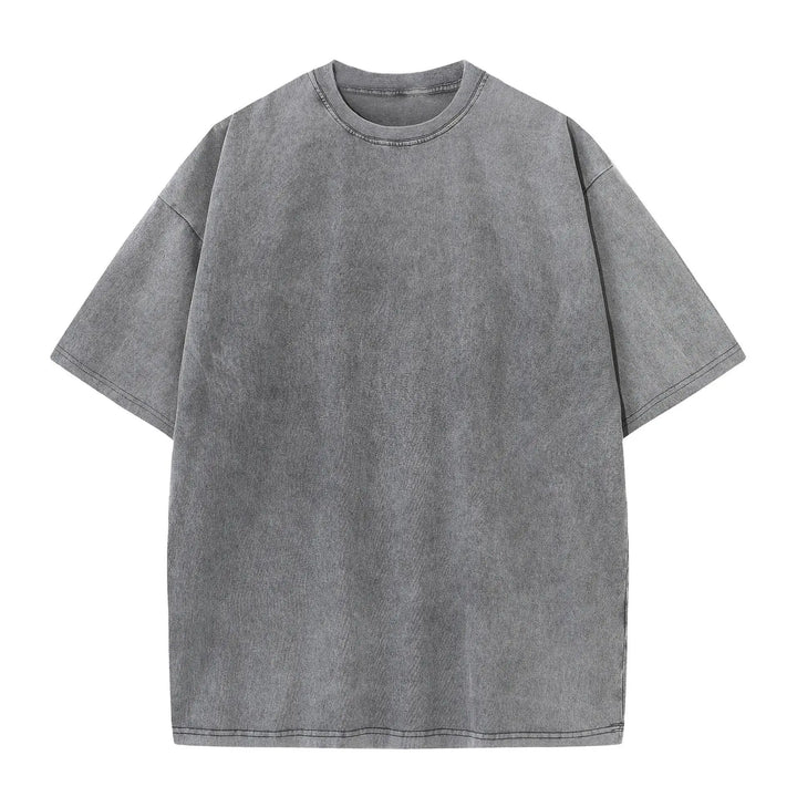 T-shirt Japonais Oversize Délavé Gris