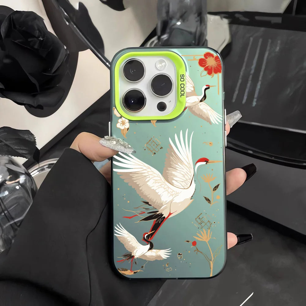 Coque de téléphone japonaise Grues