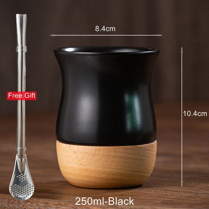 Tasse japonaise base en bois
