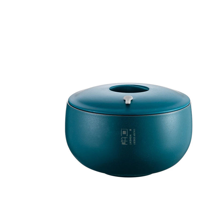 Bol Japonais en Inox avec Couvercle Bleu