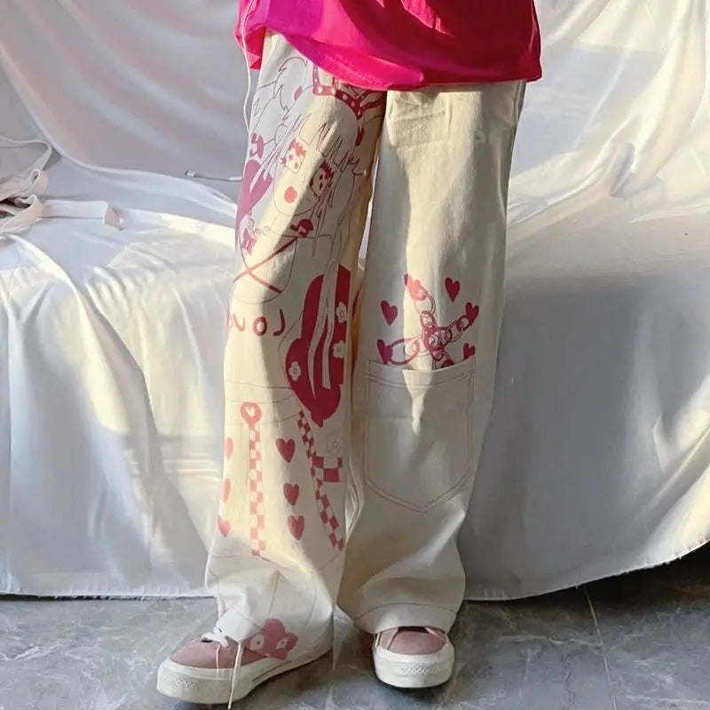 Pantalon Femme Imprimé Japonais streetwear