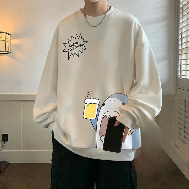 Sweat Japonais sans Capuche blanc