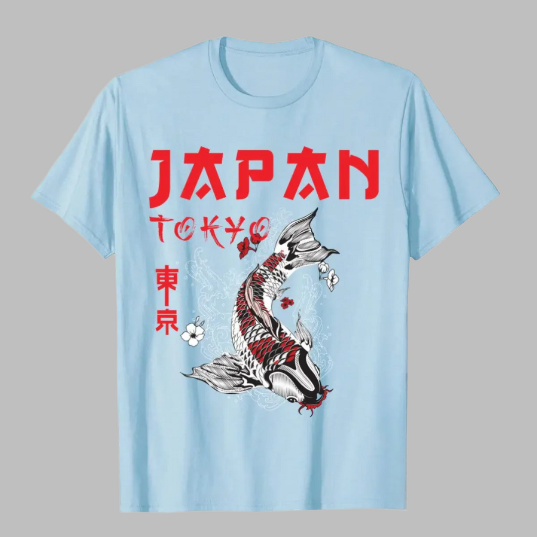 T-shirt Japan Tokyo Carpe Bleu Clair