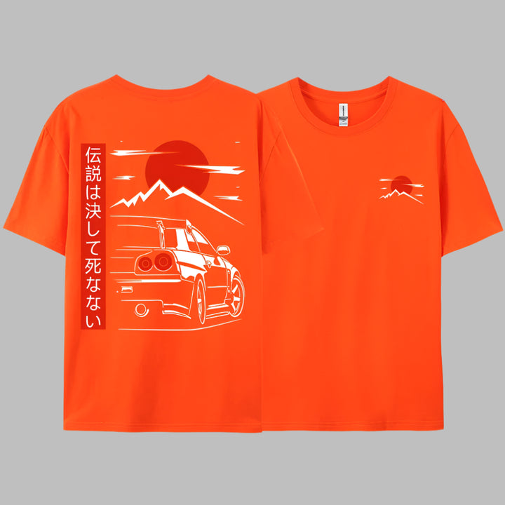 T-shirt Japonais Voiture Orange