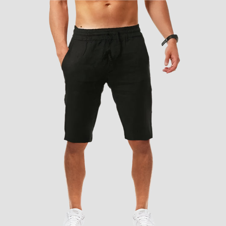 Short Japonais en Lin Classique Noir