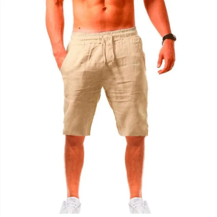 Short Japonais en Lin Classique Beige