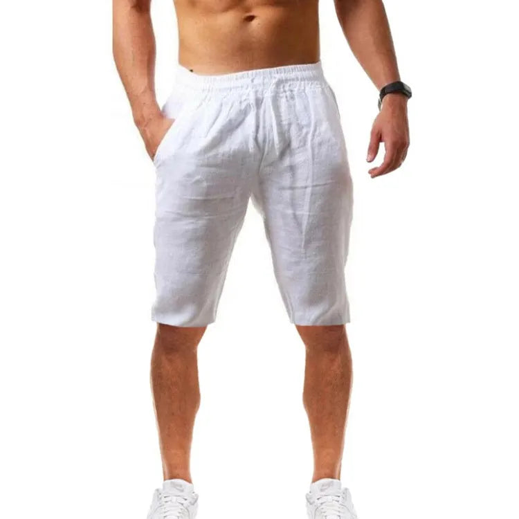 Short Japonais en Lin Classique Blanc