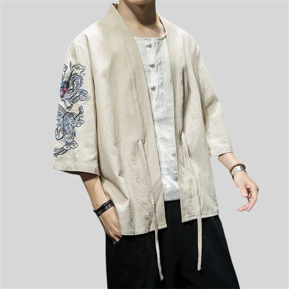 Veste Kimono Homme Manches Brodées Chic