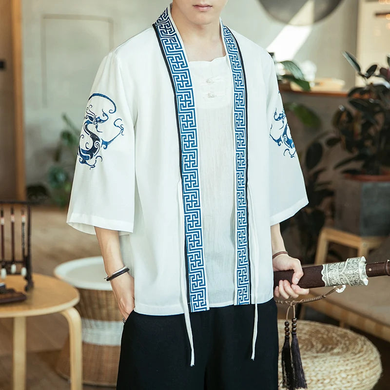 Veste Kimono Homme à Motifs Ethniques