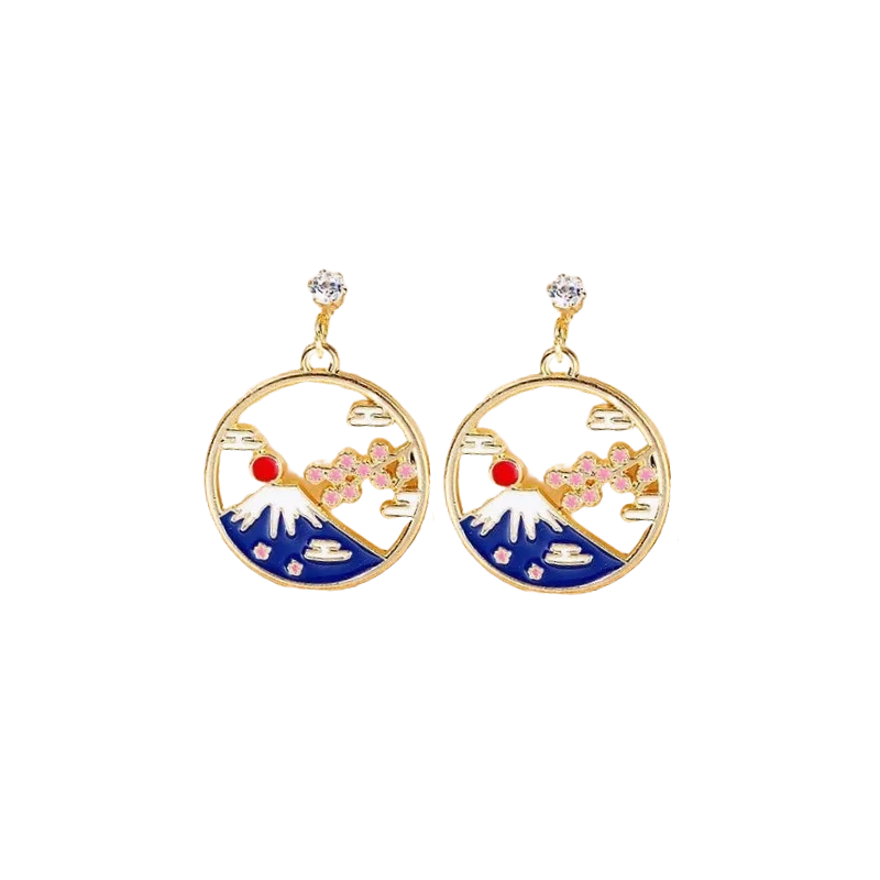 Japanese Mount Fuji Earring