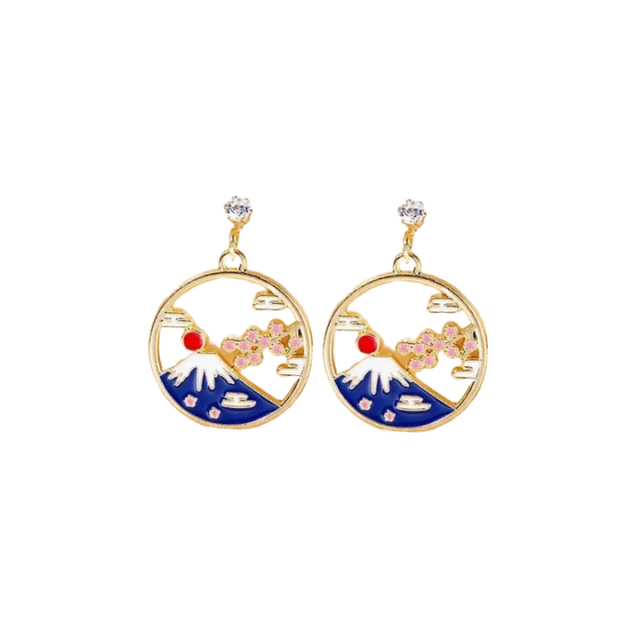 Japanese Mount Fuji Earring