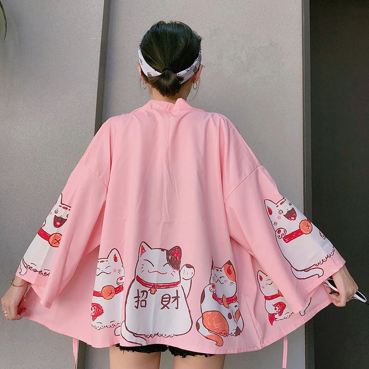 Women's Pink Kimono Jacket