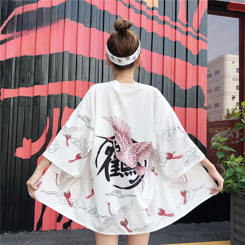 Women's Crane Kimono Style Jacket