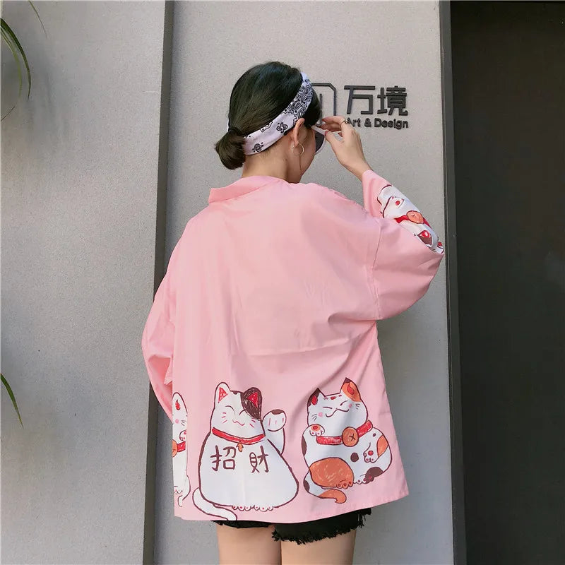 Women's Pink Kimono Jacket