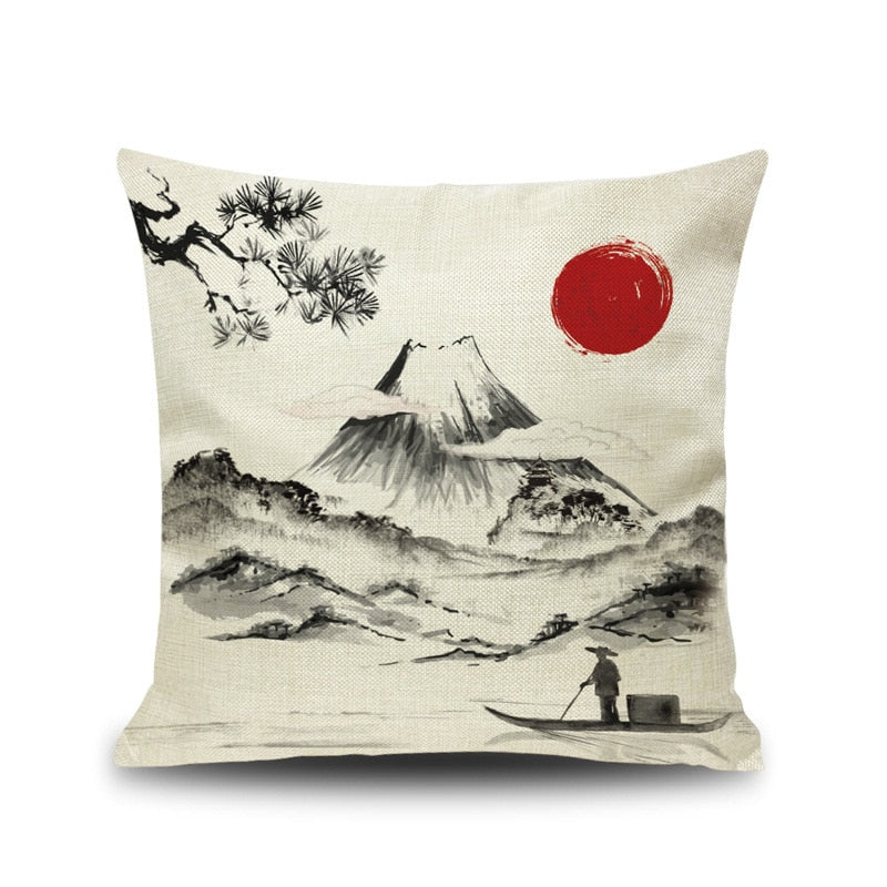 Housse de Coussin Motif Japonais