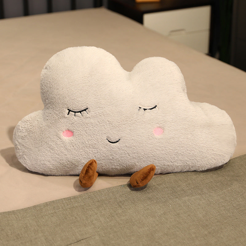 Coussin Nuage Kawaii Gris