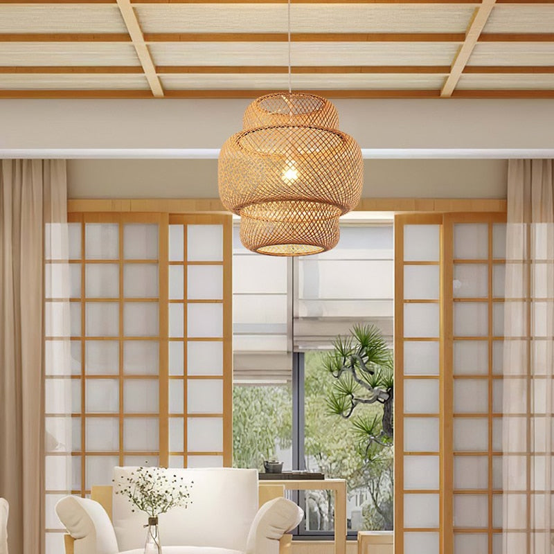 Lampe Suspendue en Bois