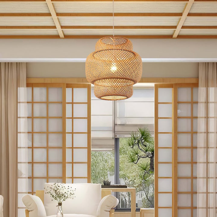 Lampe Suspendue en Bois