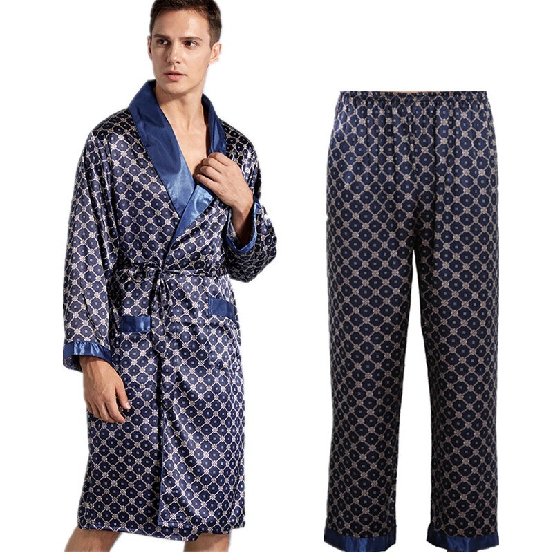 Pyjama Kimono Homme Bleu