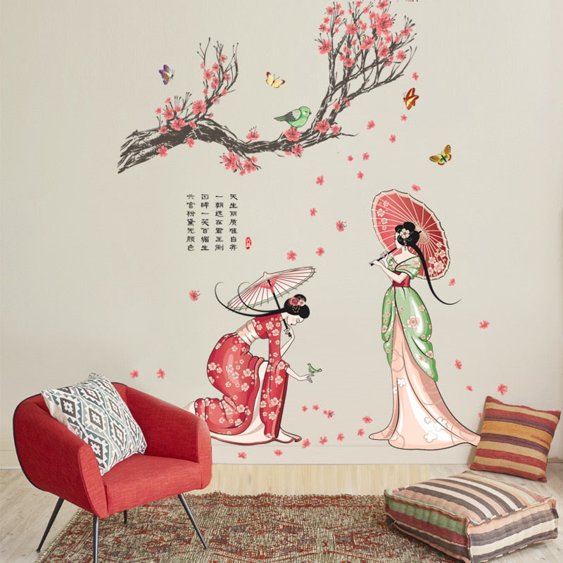 Cerisier Japonais Stickers Japonais Ombrelle