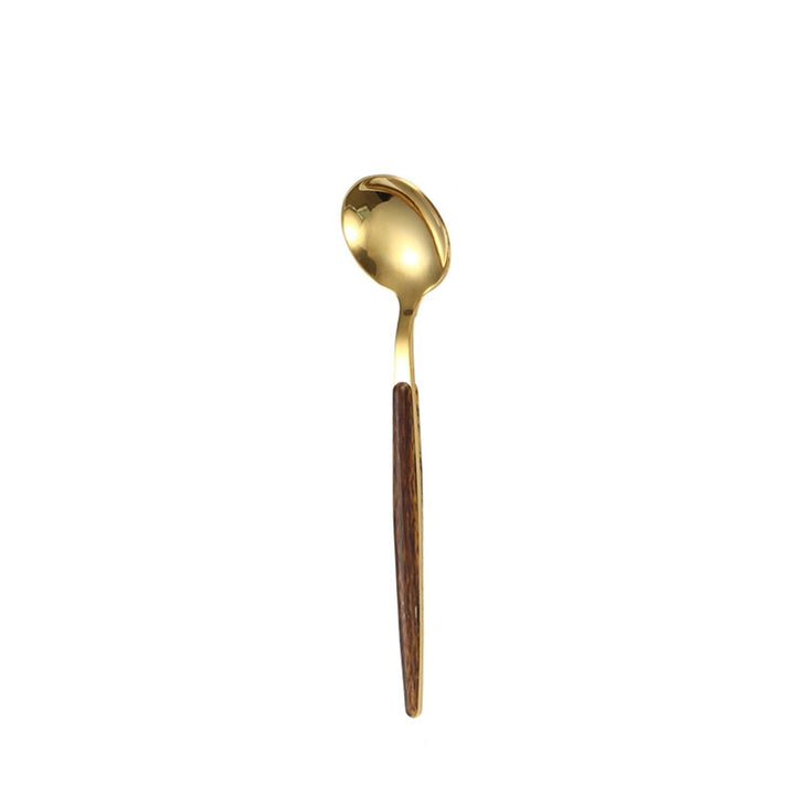 Couvert Bois et Inox Couleur Or